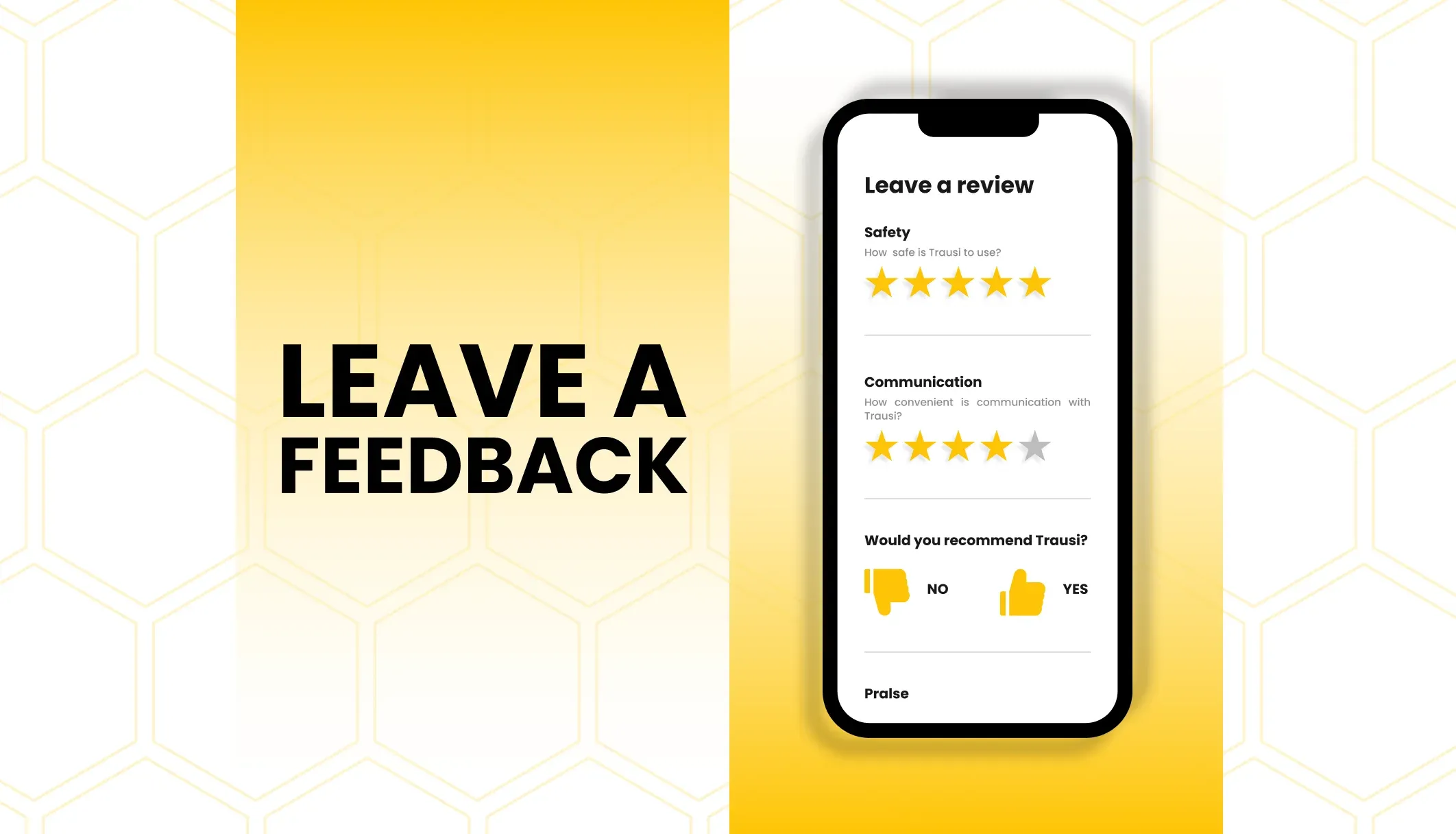 leave a feedback feature