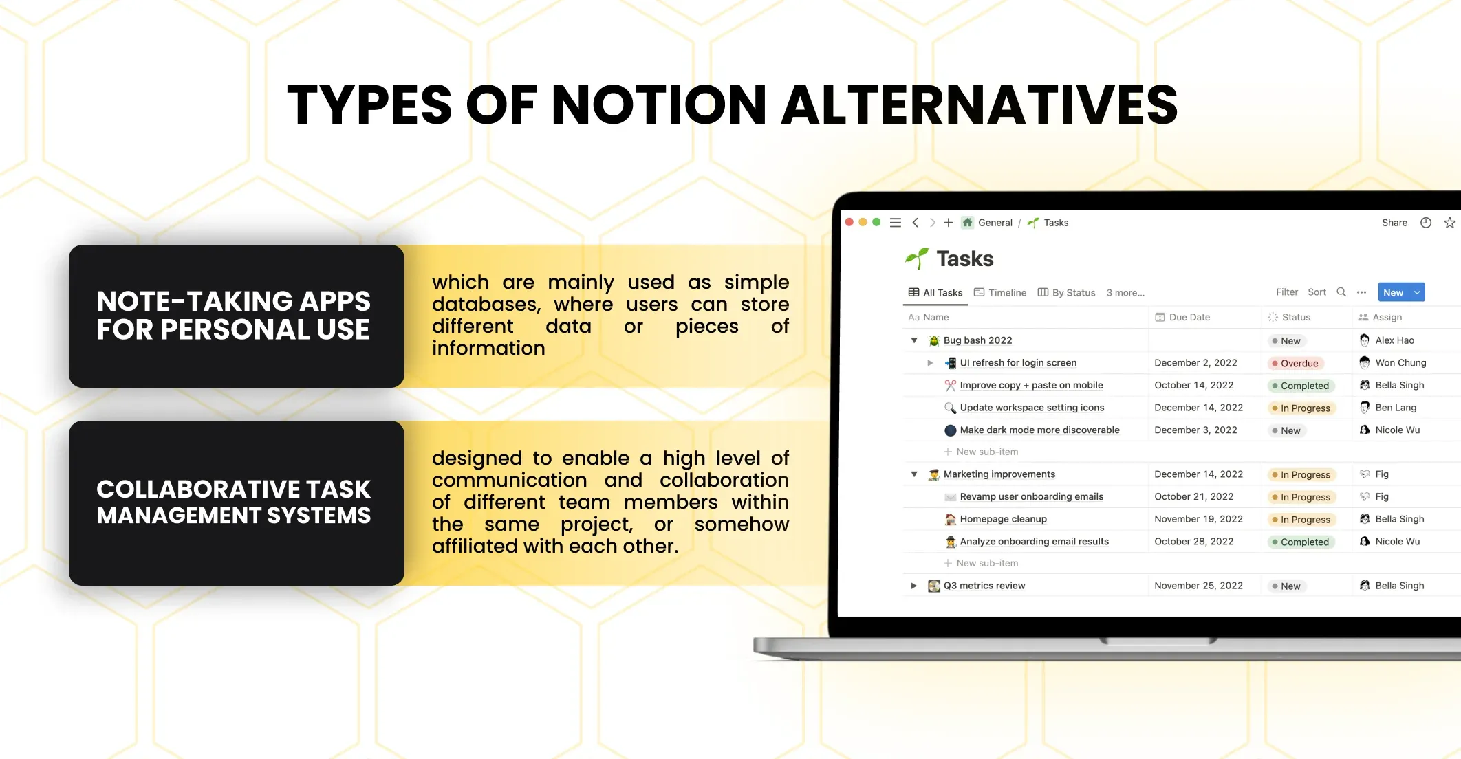 types of notion competitors